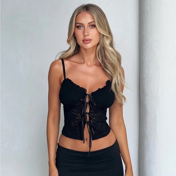 TIGER MIST BLACK TIE CAMI NWT - Picture 1 of 4